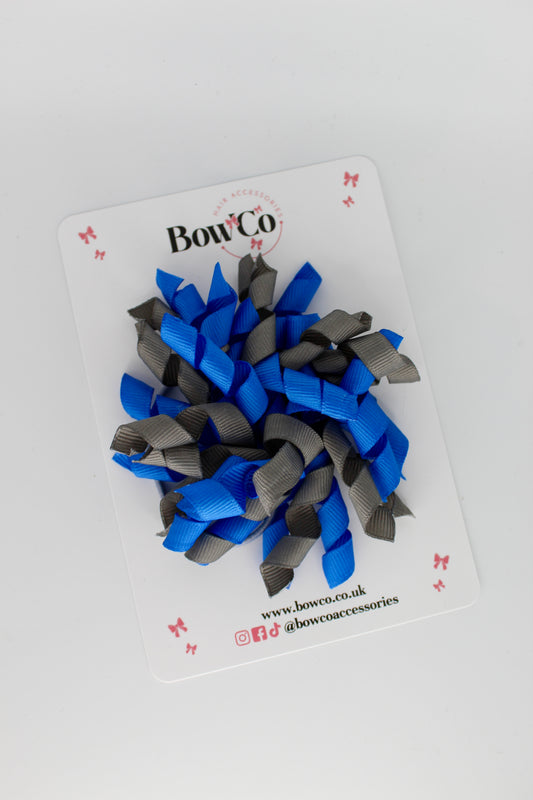 Corker Bow - Clip - Royal Blue and Metal Grey