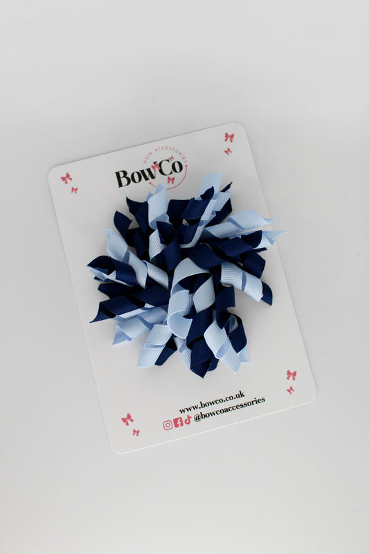 Corker Bow Clip - Navy and Bluebell