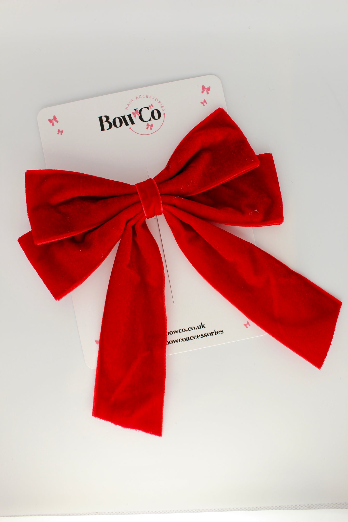 Double Velvet Bow Red 6 Inch