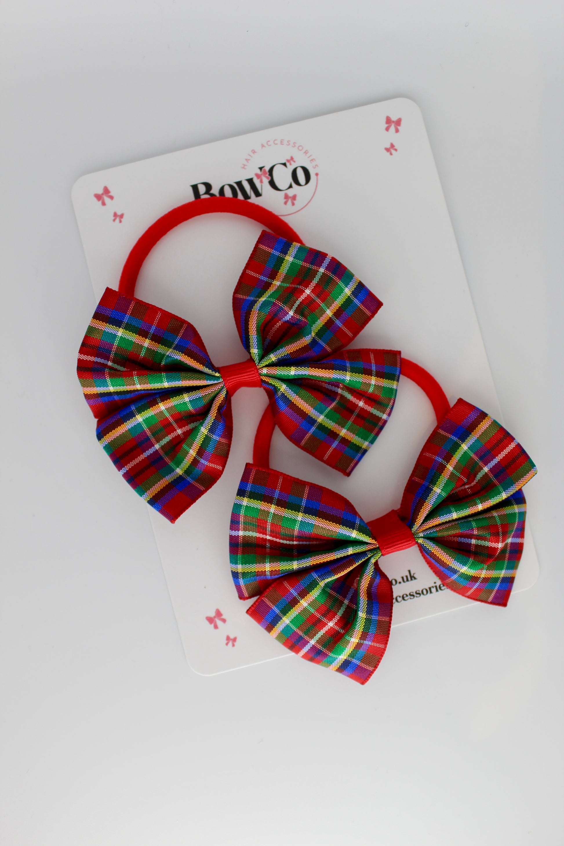 Tartan Twist Bow Set - Classic Tartan - Elastic