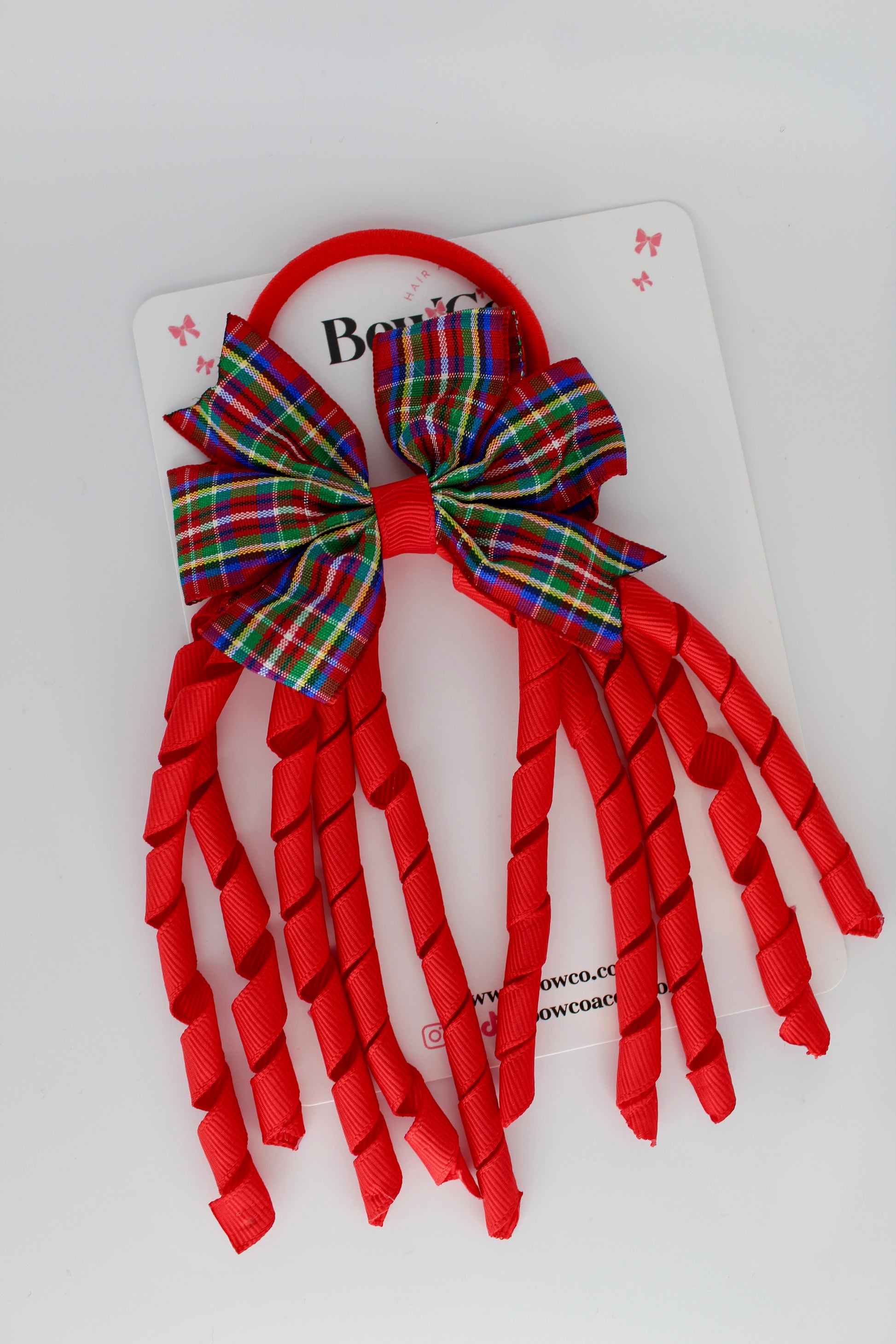 Pinwheel Corker Christmas Classic Tartan Bow