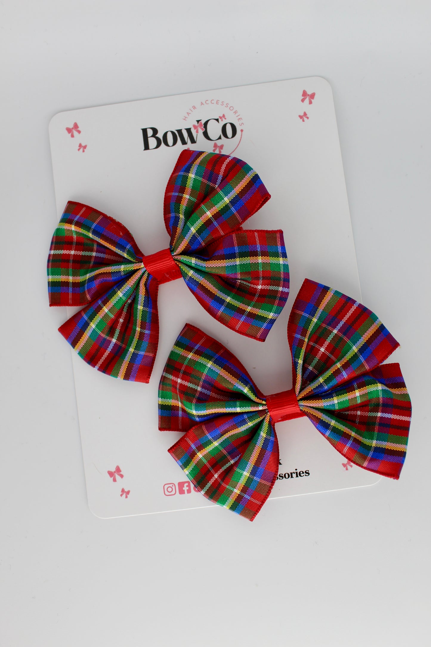 Tartan Twist Bow Set - Classic Tartan - Clip