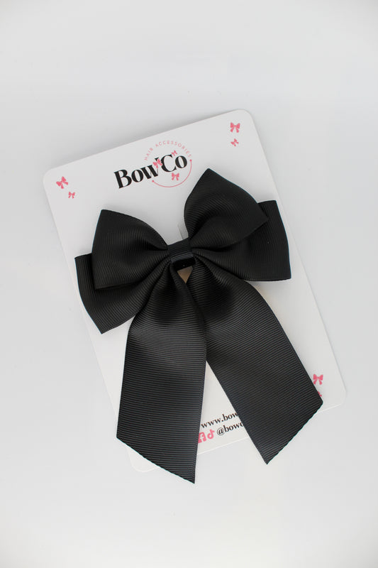 Double Layer Tail Bow - Black