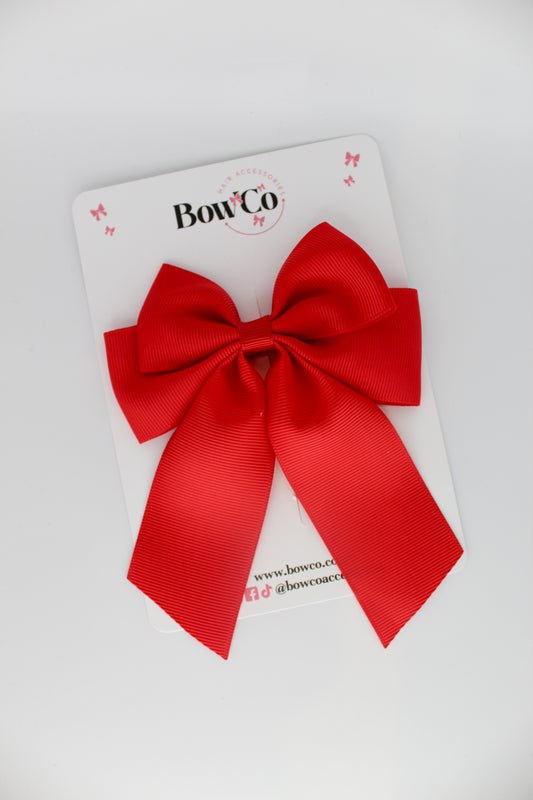 Double Layer Tail Bow - Red