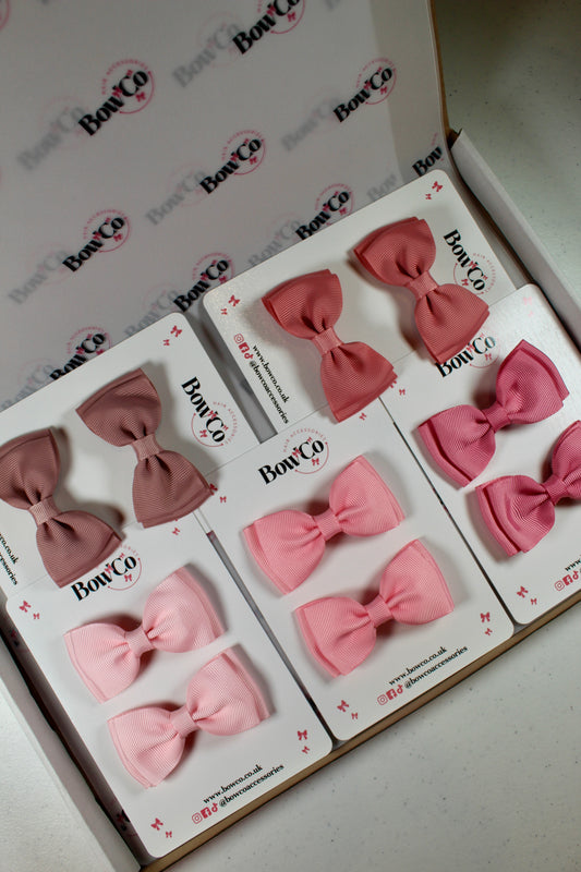 Double Lapel Bow Set - Perfect Pinks