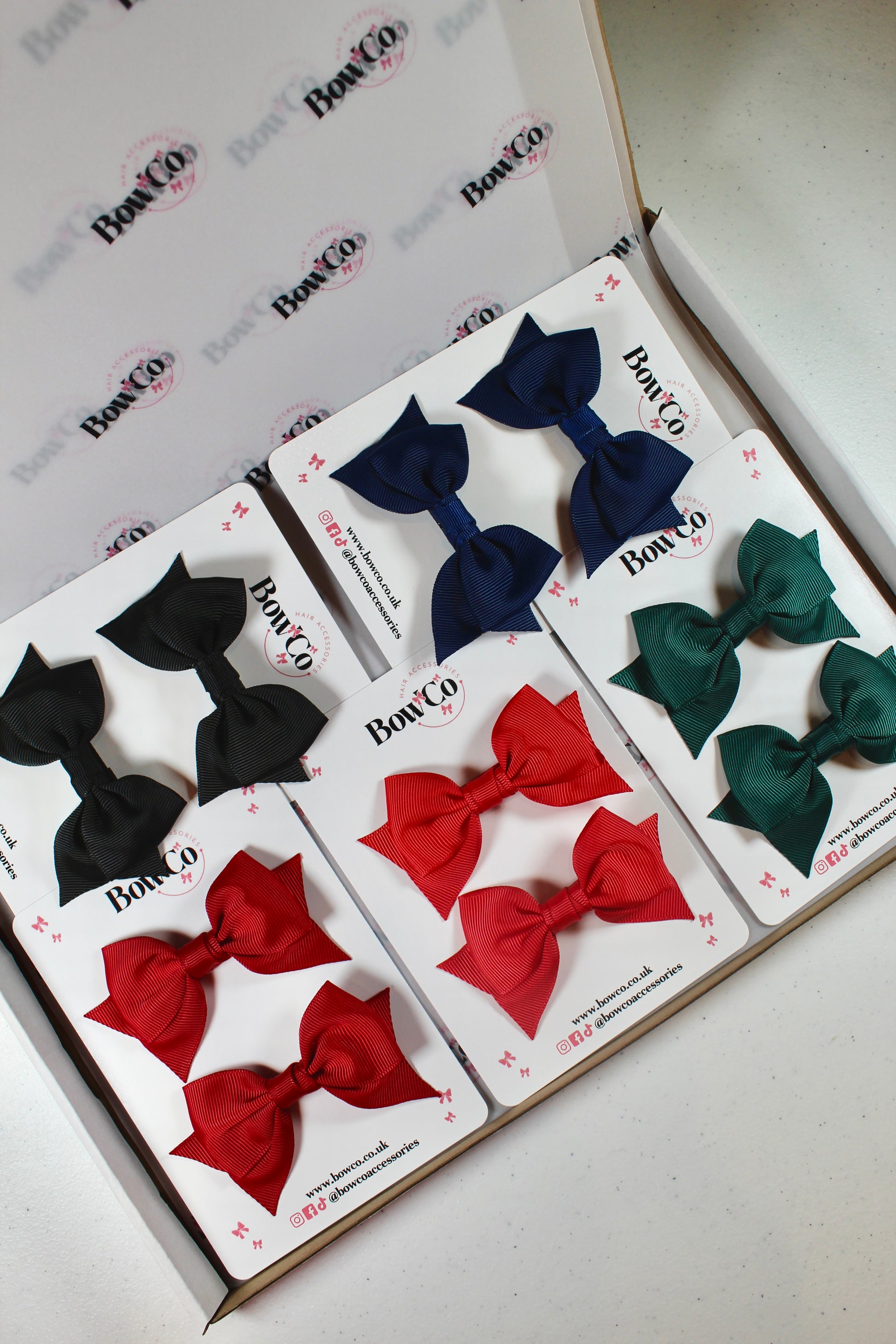 Winter Hair Bow Set - Tail Knot Bow