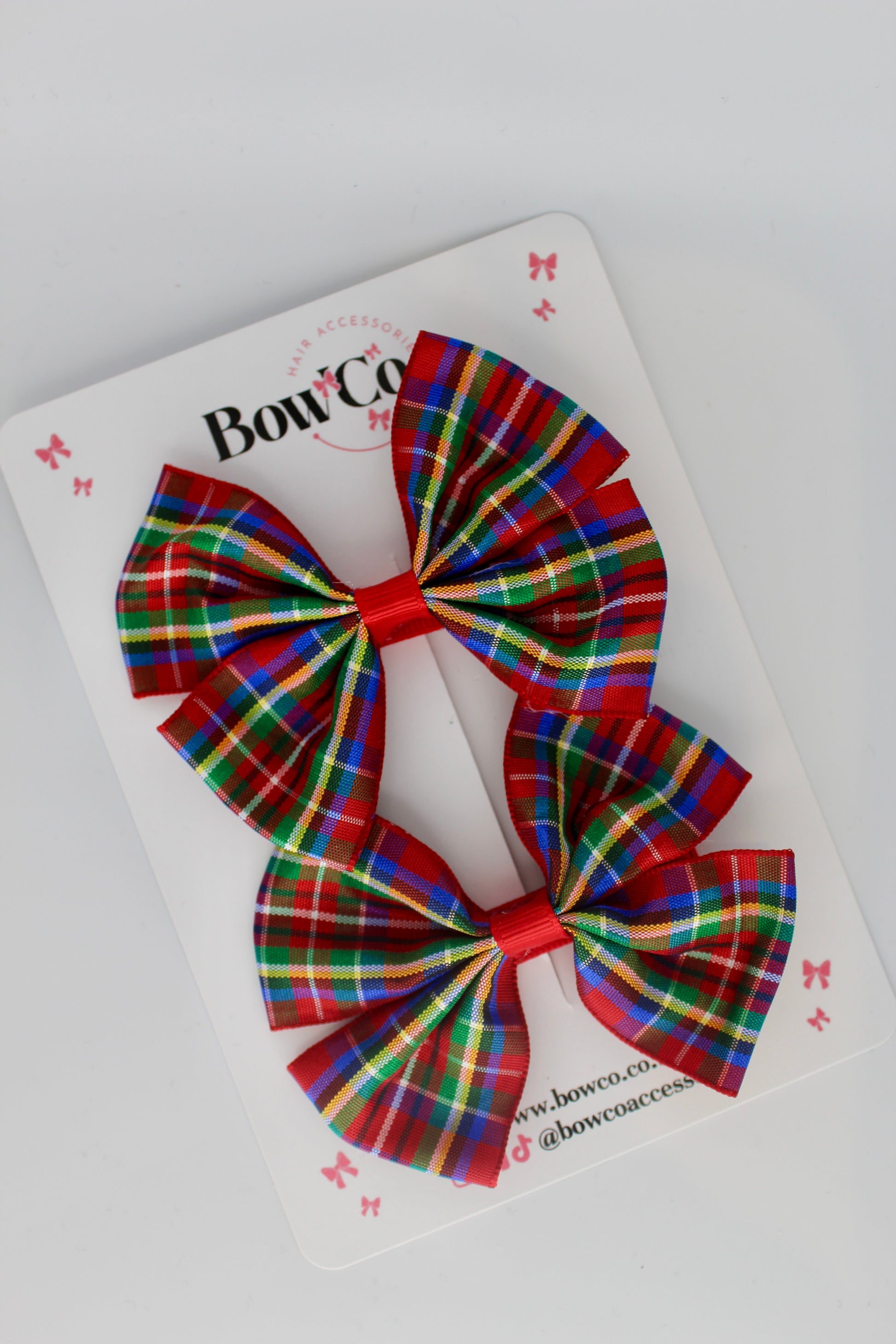 Tartan Twist Bow Set - Classic Tartan - Clip