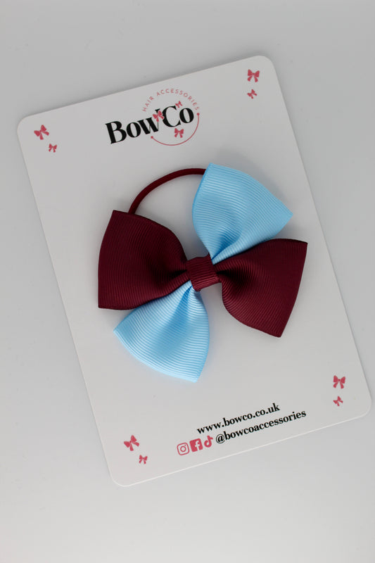 Twist Bow - Elastic - Burgundy and Blue Topaz