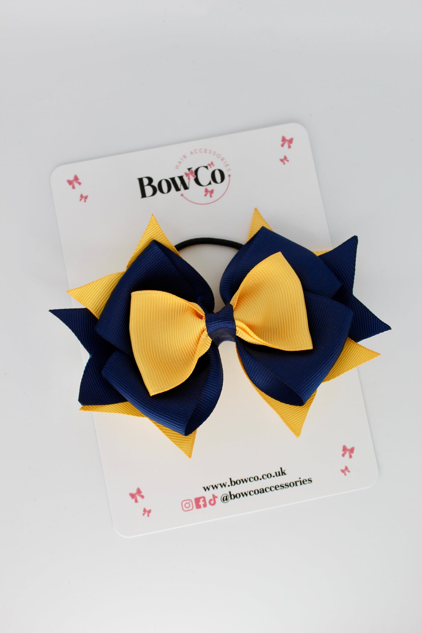 Layer Bow - Elastic - Navy and Yellow Gold