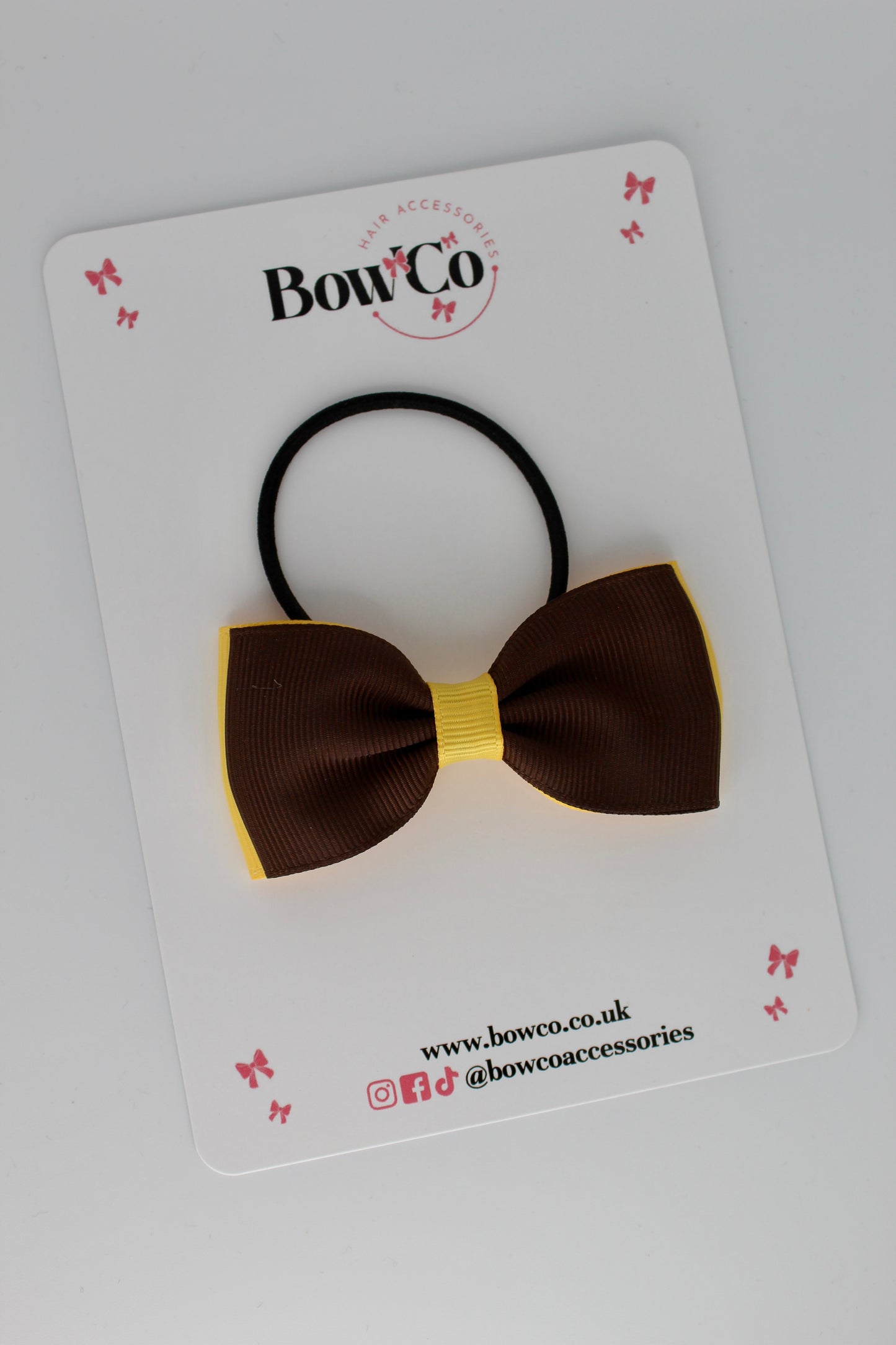 Brown and Yellow Gold - Double Lapel Bow - Elastic