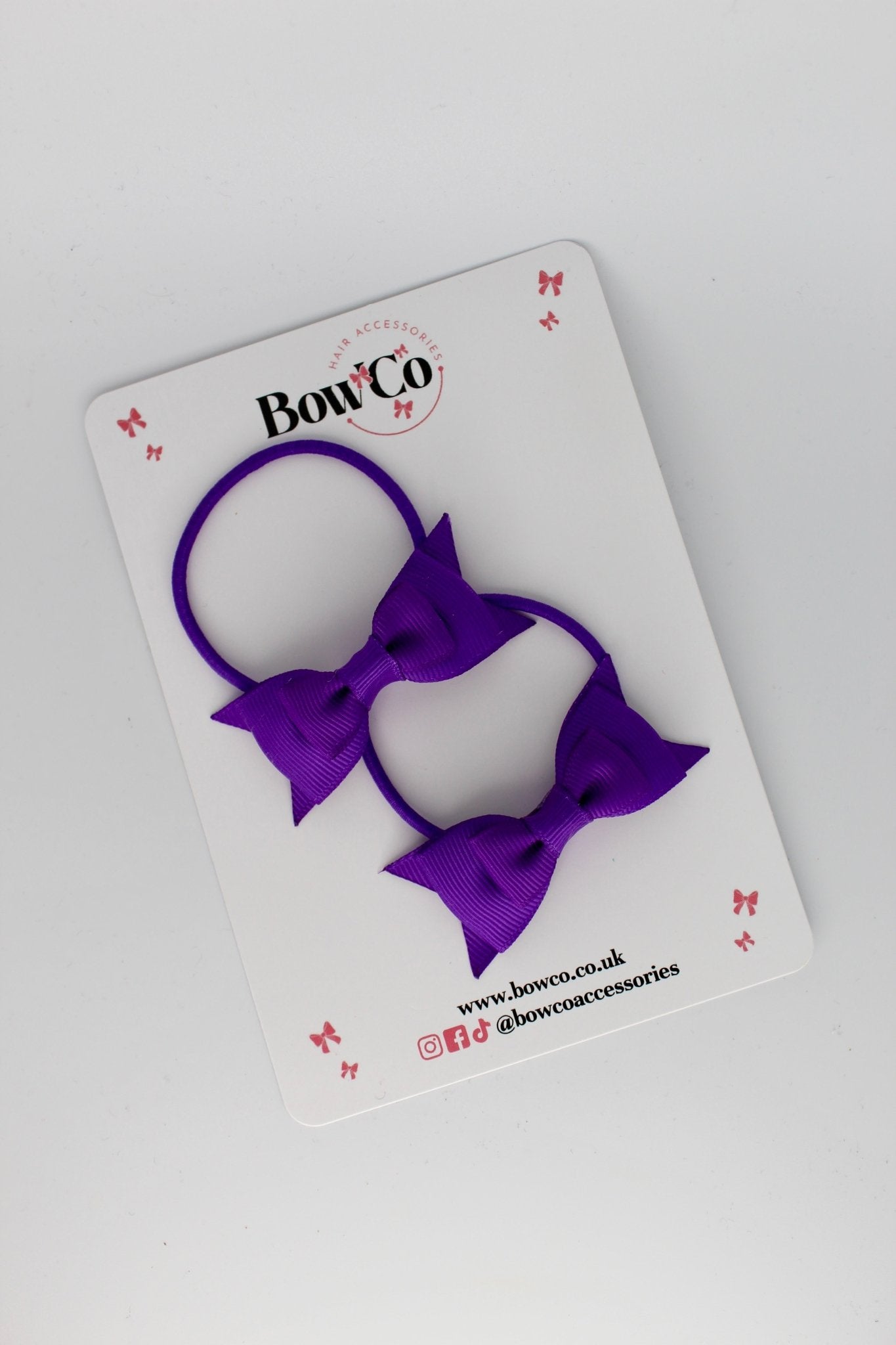 2.5 Inch Butterfly Bow - Elastic - 2 Pack - Purple