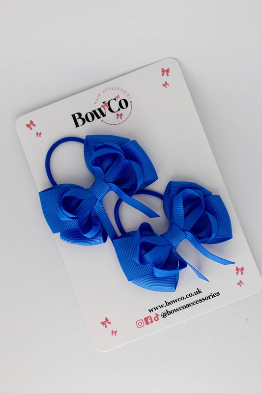 2.5 Inch Double Bow Bobble - 2 Pack - Royal Blue